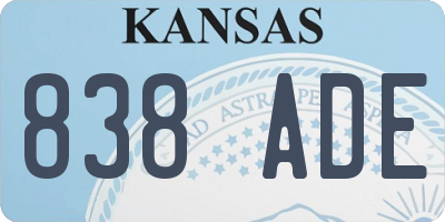 KS license plate 838ADE