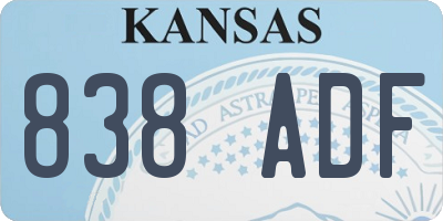 KS license plate 838ADF