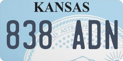 KS license plate 838ADN