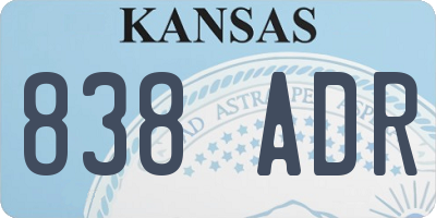 KS license plate 838ADR