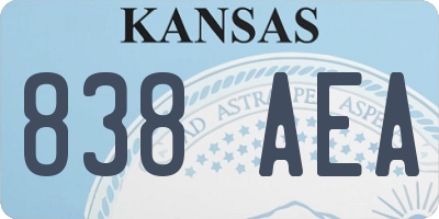 KS license plate 838AEA