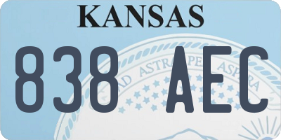 KS license plate 838AEC