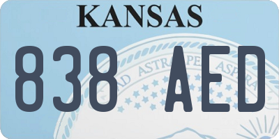 KS license plate 838AED