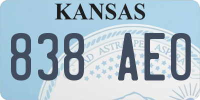 KS license plate 838AEO