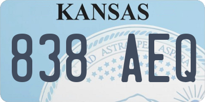 KS license plate 838AEQ