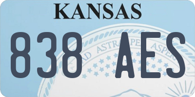 KS license plate 838AES