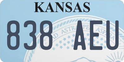KS license plate 838AEU