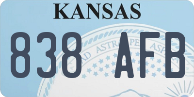 KS license plate 838AFB