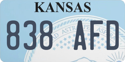 KS license plate 838AFD