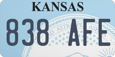 KS license plate 838AFE