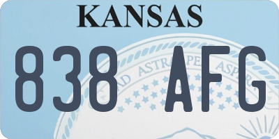 KS license plate 838AFG