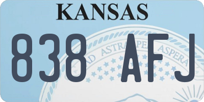 KS license plate 838AFJ