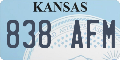 KS license plate 838AFM