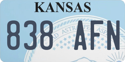 KS license plate 838AFN