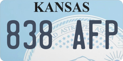 KS license plate 838AFP
