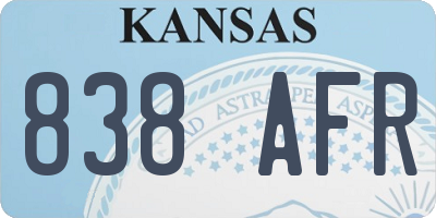 KS license plate 838AFR