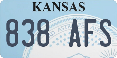 KS license plate 838AFS