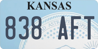 KS license plate 838AFT