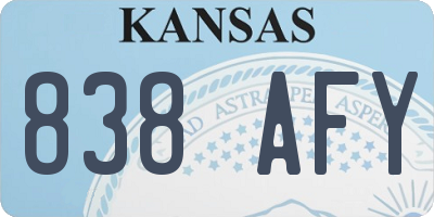 KS license plate 838AFY