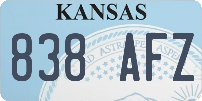 KS license plate 838AFZ