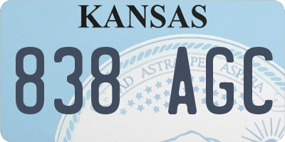 KS license plate 838AGC