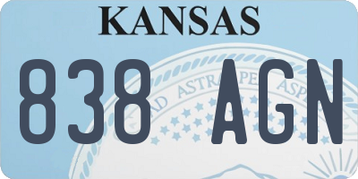 KS license plate 838AGN