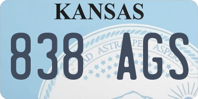 KS license plate 838AGS