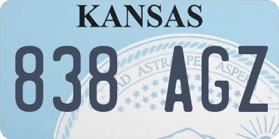 KS license plate 838AGZ