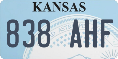 KS license plate 838AHF