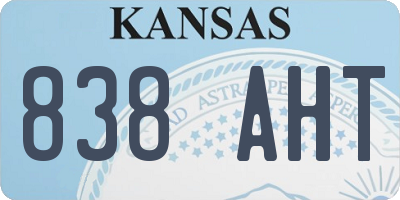 KS license plate 838AHT