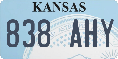 KS license plate 838AHY