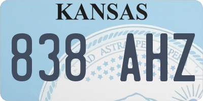 KS license plate 838AHZ