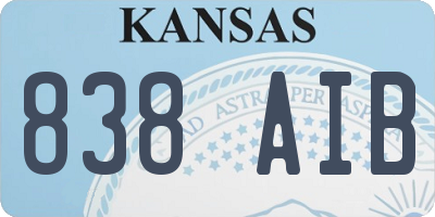 KS license plate 838AIB