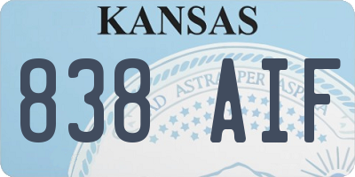 KS license plate 838AIF