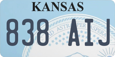 KS license plate 838AIJ