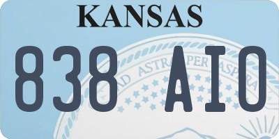 KS license plate 838AIO