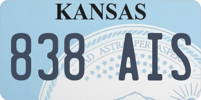 KS license plate 838AIS