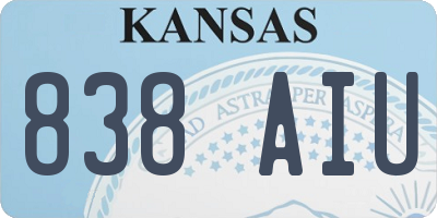KS license plate 838AIU