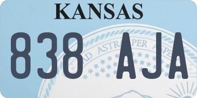 KS license plate 838AJA