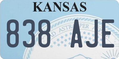KS license plate 838AJE