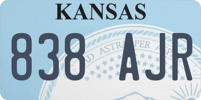 KS license plate 838AJR