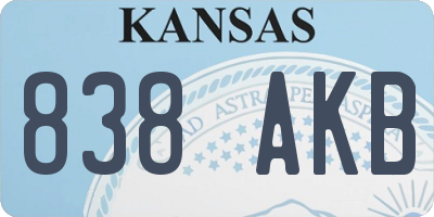 KS license plate 838AKB
