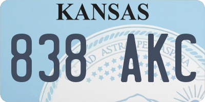 KS license plate 838AKC