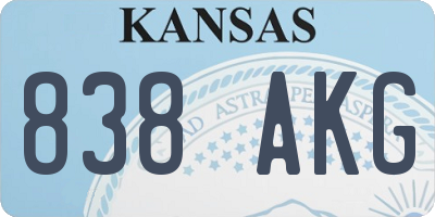 KS license plate 838AKG