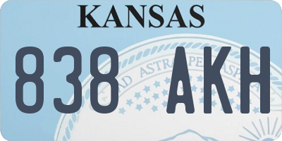 KS license plate 838AKH