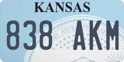 KS license plate 838AKM