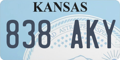 KS license plate 838AKY