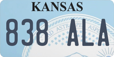KS license plate 838ALA