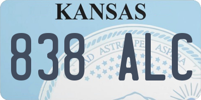 KS license plate 838ALC