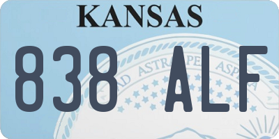 KS license plate 838ALF